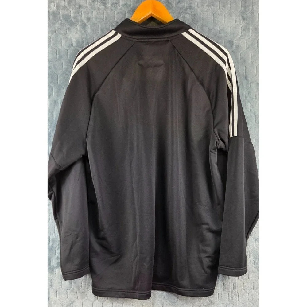 Adidas Men's 1/4 Zip Pullover French‎ Terry 3 Stripe Black ADVS20R736 2XL